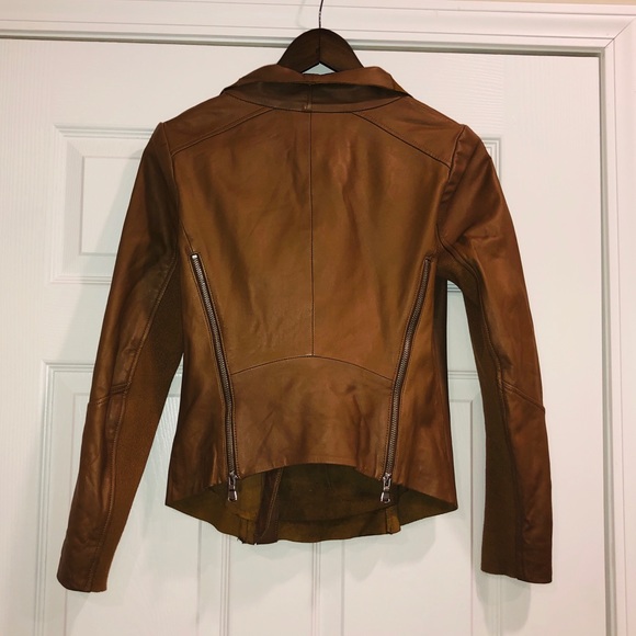 Trouve Brown Leather Moto Jacket - Picture 2 of 2